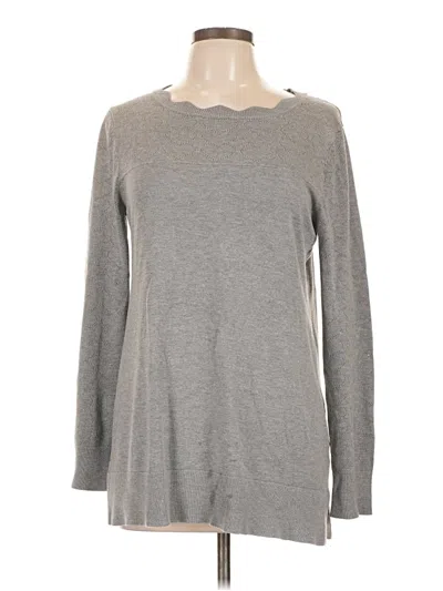Pre-owned Cable & Gauge Pullover Sweater In Gray