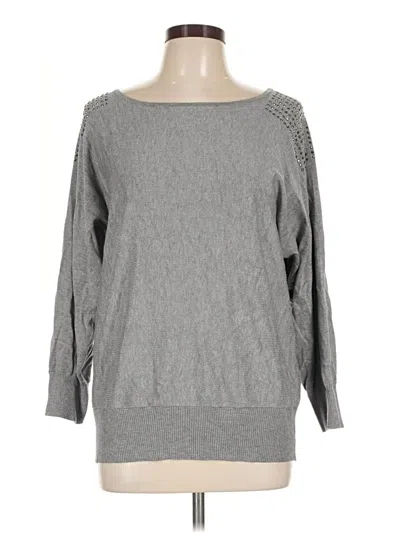 Pre-owned Cable & Gauge Pullover Sweater In Gray