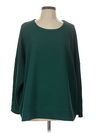 Pre-owned Cable & Gauge Pullover Sweater In Green