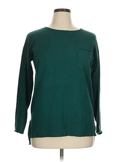Pre-owned Cable & Gauge Pullover Sweater In Green