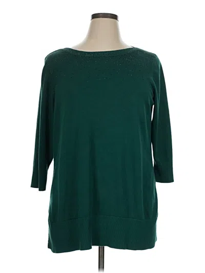 Pre-owned Cable & Gauge Pullover Sweater In Green