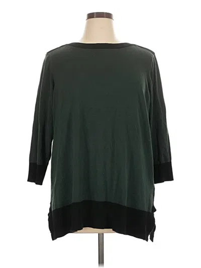 Pre-owned Cable & Gauge Pullover Sweater In Green