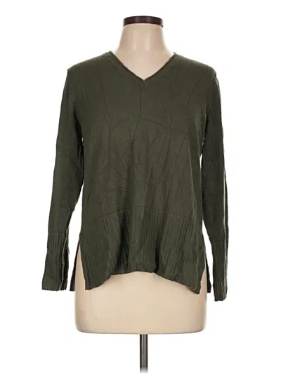 Pre-owned Cable & Gauge Pullover Sweater In Green