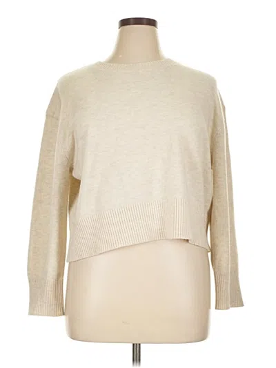 Pre-owned Cable & Gauge Pullover Sweater In Ivory