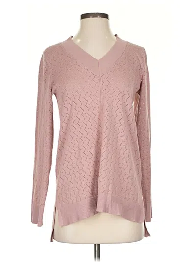 Pre-owned Cable & Gauge Pullover Sweater In Pink