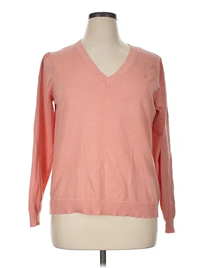 Pre-owned Cable & Gauge Pullover Sweater In Pink