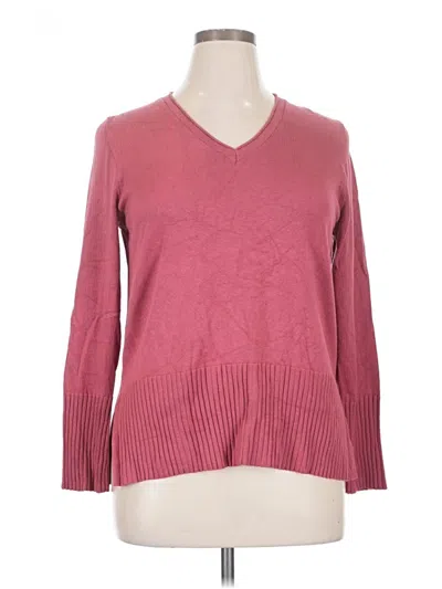 Pre-owned Cable & Gauge Pullover Sweater In Pink
