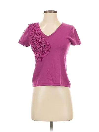 Pre-owned Cable & Gauge Pullover Sweater In Purple