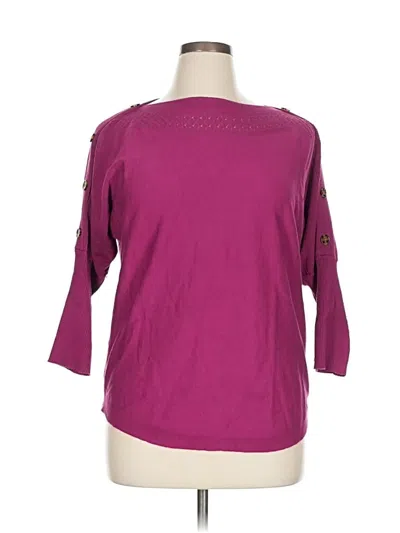 Pre-owned Cable & Gauge Pullover Sweater In Purple