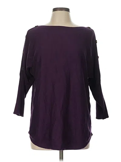 Pre-owned Cable & Gauge Pullover Sweater In Purple