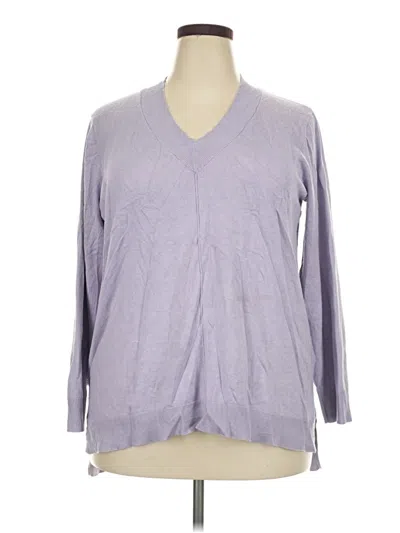 Pre-owned Cable & Gauge Pullover Sweater In Purple