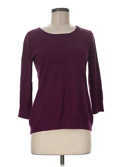 Pre-owned Cable & Gauge Pullover Sweater In Purple