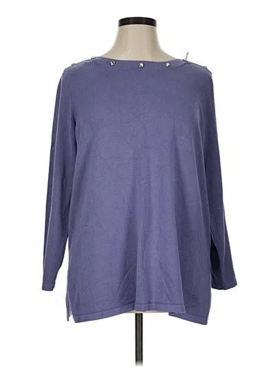 Pre-owned Cable & Gauge Pullover Sweater In Purple