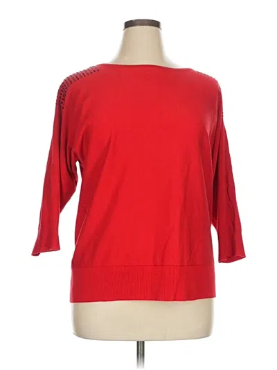 Pre-owned Cable & Gauge Pullover Sweater In Red