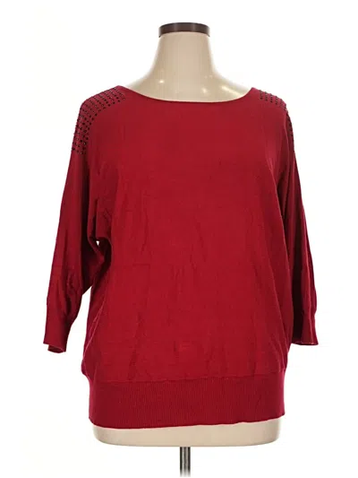 Pre-owned Cable & Gauge Pullover Sweater In Red