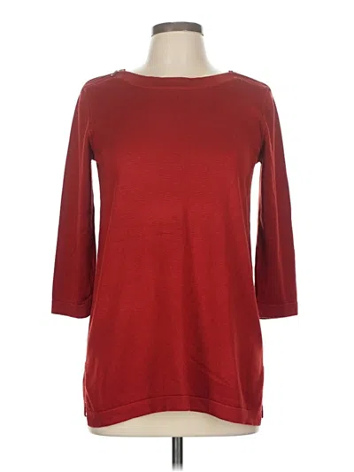 Pre-owned Cable & Gauge Pullover Sweater In Red