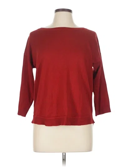 Pre-owned Cable & Gauge Pullover Sweater In Red