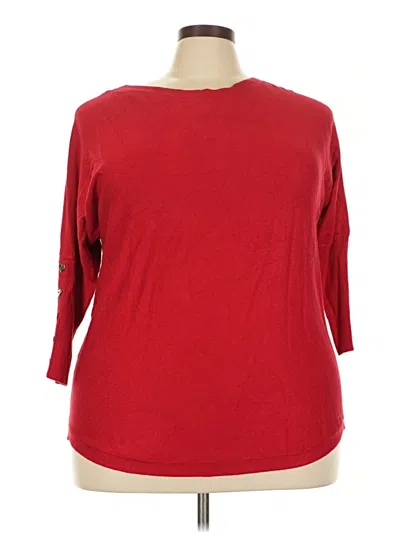 Pre-owned Cable & Gauge Pullover Sweater In Red