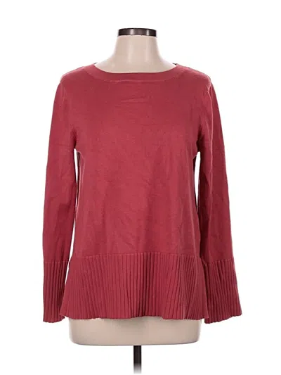 Pre-owned Cable & Gauge Pullover Sweater In Red