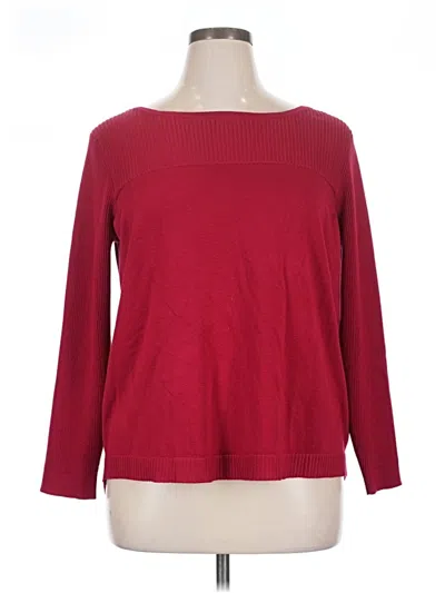 Pre-owned Cable & Gauge Pullover Sweater In Red