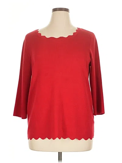 Pre-owned Cable & Gauge Pullover Sweater In Red