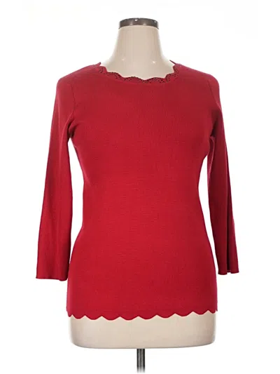 Pre-owned Cable & Gauge Pullover Sweater In Red