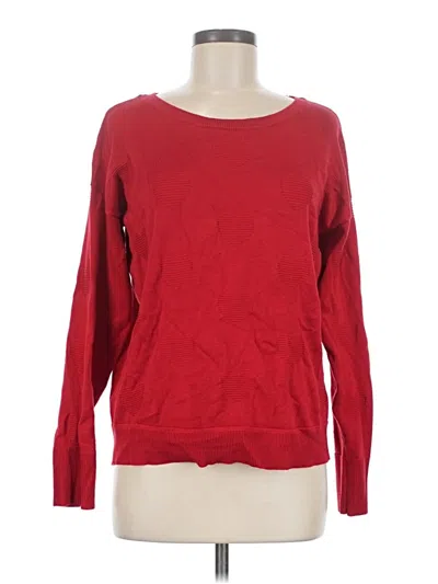 Pre-owned Cable & Gauge Pullover Sweater In Red
