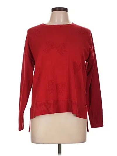 Pre-owned Cable & Gauge Pullover Sweater In Red