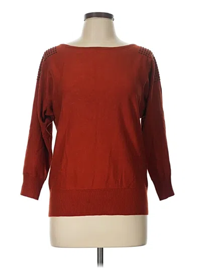 Pre-owned Cable & Gauge Pullover Sweater In Red