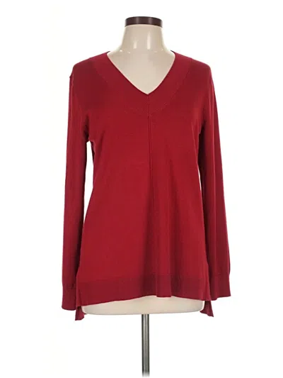 Pre-owned Cable & Gauge Pullover Sweater In Red