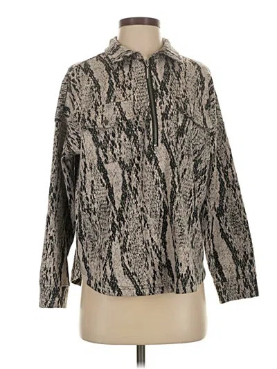 Pre-owned Cable & Gauge Pullover Sweater In Silver