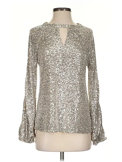 Pre-owned Cable & Gauge Pullover Sweater In Silver