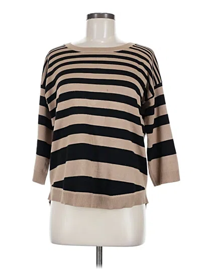 Pre-owned Cable & Gauge Pullover Sweater In Tan
