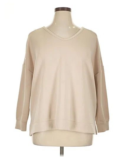 Pre-owned Cable & Gauge Pullover Sweater In Tan