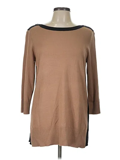 Pre-owned Cable & Gauge Pullover Sweater In Tan