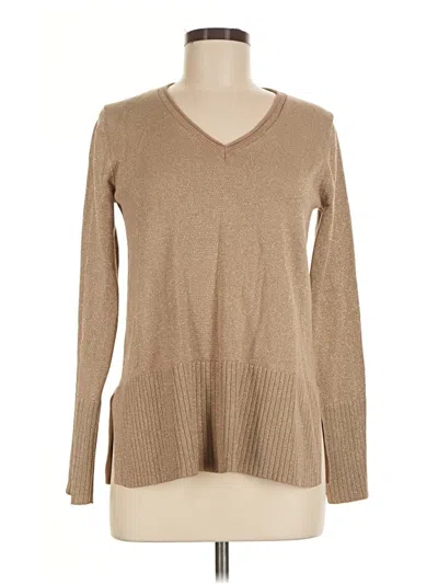Pre-owned Cable & Gauge Pullover Sweater In Tan