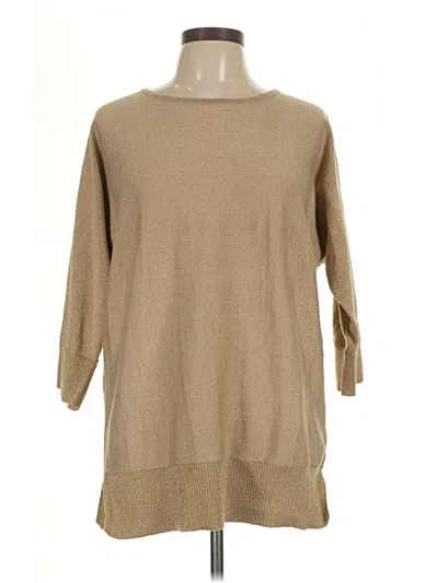 Pre-owned Cable & Gauge Pullover Sweater In Tan