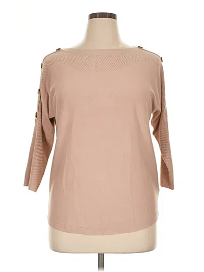Pre-owned Cable & Gauge Pullover Sweater In Tan