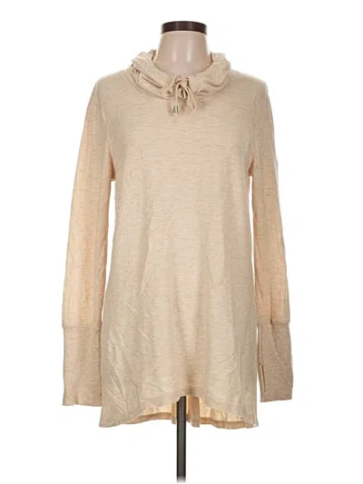 Pre-owned Cable & Gauge Pullover Sweater In Tan
