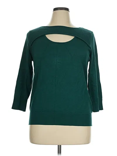 Pre-owned Cable & Gauge Pullover Sweater In Teal