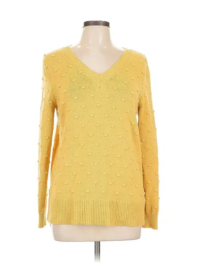 Pre-owned Cable & Gauge Pullover Sweater In Yellow