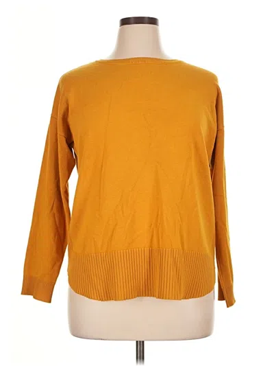 Pre-owned Cable & Gauge Pullover Sweater In Yellow