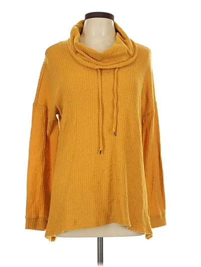 Pre-owned Cable & Gauge Pullover Sweater In Yellow