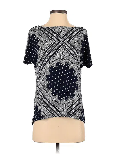 Pre-owned Cable & Gauge Short Sleeve Blouse In Blue