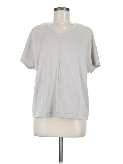 Pre-owned Cable & Gauge Short Sleeve Blouse In Gray