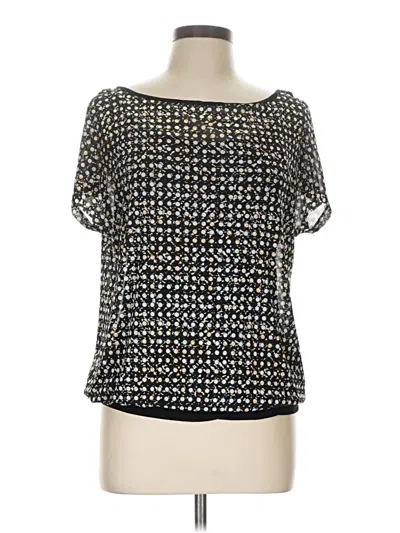 Pre-owned Cable & Gauge Short Sleeve Blouse In Silver