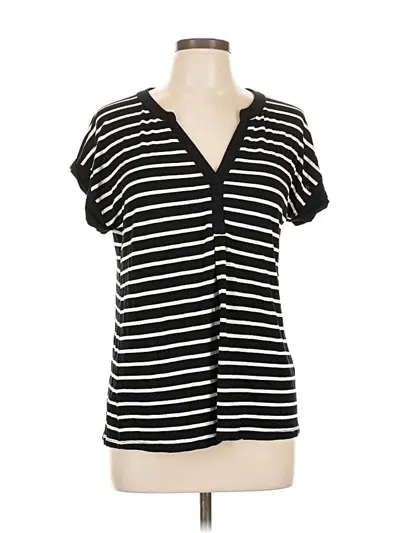 Pre-owned Cable & Gauge Short Sleeve Henley Shirt In Black