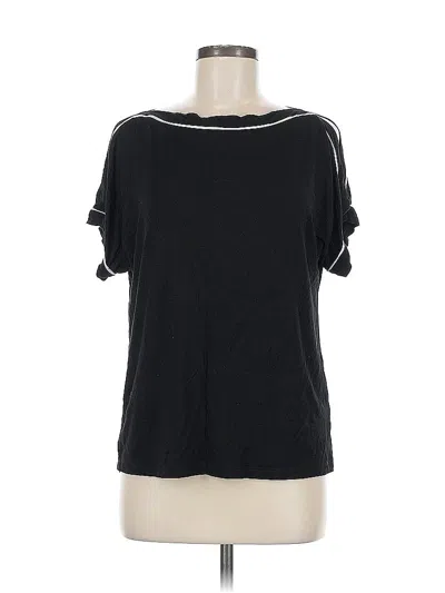 Pre-owned Cable & Gauge Short Sleeve Top Black Cold Shoulder Neckline Tops