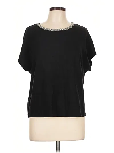 Pre-owned Cable & Gauge Short Sleeve Top Black Cowl Neck Tops