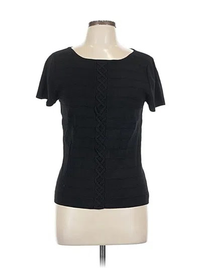 Pre-owned Cable & Gauge Short Sleeve Top Black Scoop Neck Tops